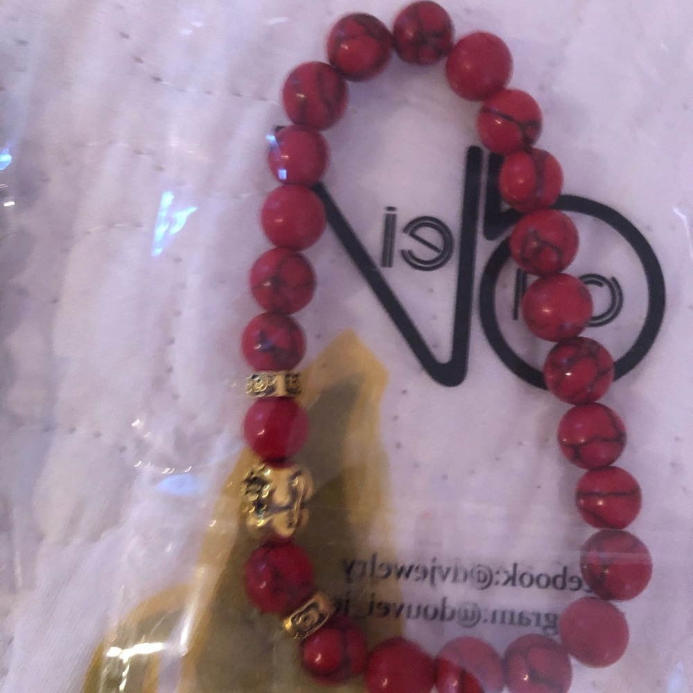 Unisex NEW Multi Charm Marble Beaded Stretch Luxe Buddha Leopard Skull Lion - Picture 5 of 10